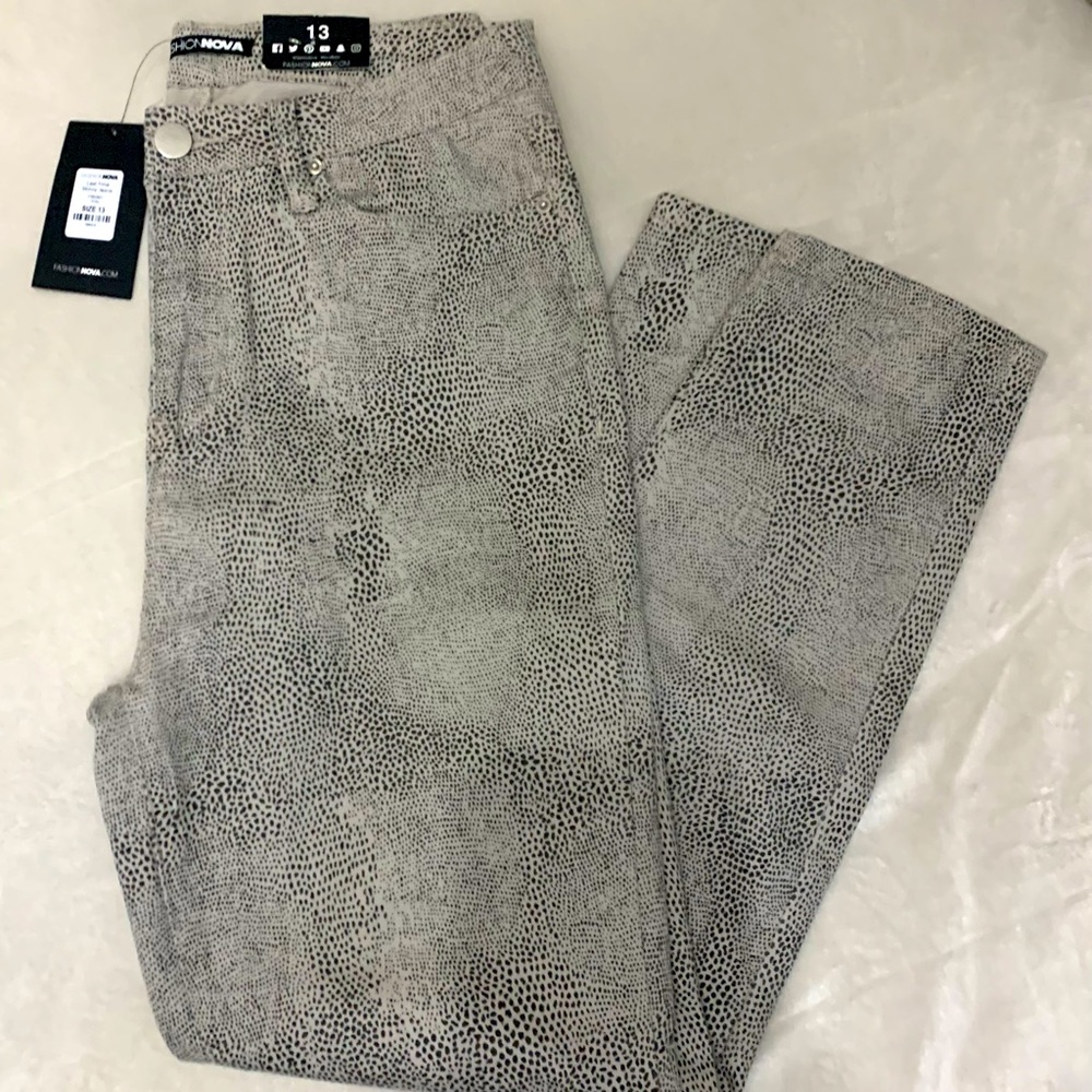 Fashion Nova Animal Print Skinny Jeans
